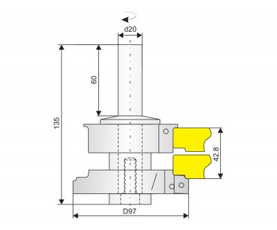 Фреза концевая для обработки верхней и нижней кромок детали толщиной до 42 мм