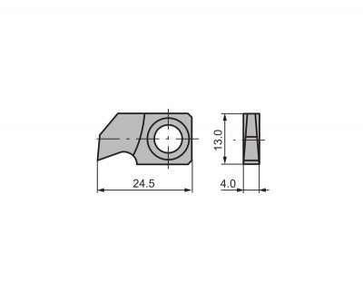 Сменная твердосплавная пазовая пластина CERATIZIT 25х13х4 мм (CTOPP10)