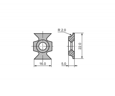 Сменная твердосплавная пластина CERATIZIT 22х16х5 мм для снятия фасок R2 мм (KCR08)
