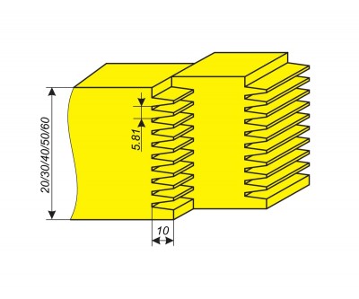 Фреза для сращивания заготовок толщиной 20-60 мм по длине на минишип 5,81х10 мм