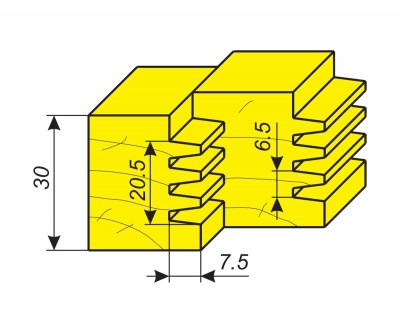 Регулируемый комплект фрез для сращивания заготовок толщиной от 16 до 40 мм