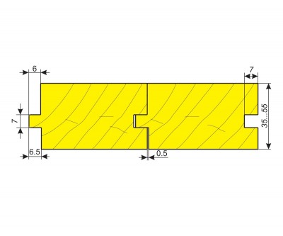 Фрезы для обработки паза и гребня половой доски толщиной 35…55 мм