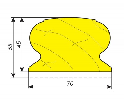 Фрезы для обработки поручня высотой от 45 до 55 мм шириной 70 мм
