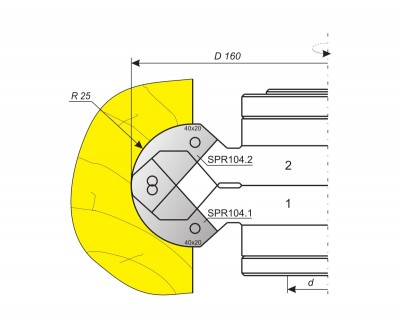 Фрезы для профилирования вогнутых радиусов R25 мм