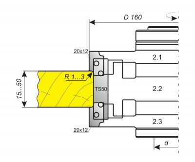 Фрезы для обработки кромок деталей толщиной 18…50 мм c фасками R1…R3