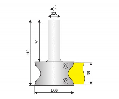 Фреза концевая для профильной обработки детали толщиной до 36 мм