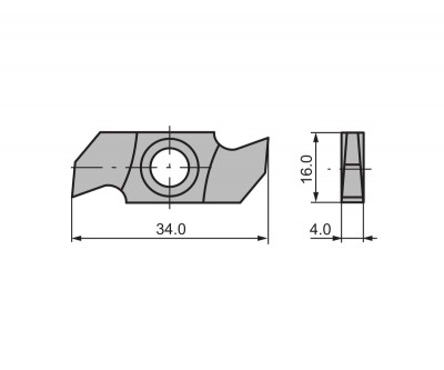 Сменная твердосплавная пазовая пластина CERATIZIT 34х16х4 мм (CTOPP10)