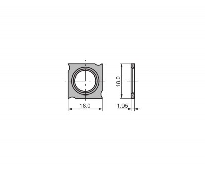 Сменная твердосплавная пластина CERATIZIT 18х18х1,95 мм для пазовых фрез (KCR08)
