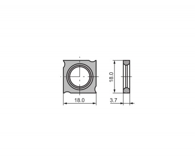 Сменная твердосплавная пластина CERATIZIT 18х18х3,7 мм для пазовых фрез (KCR08)