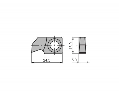 Сменная твердосплавная пазовая пластина CERATIZIT 25х13х5 мм (MG18)
