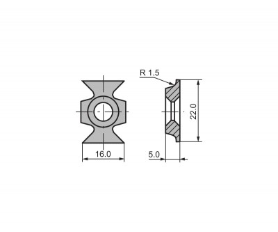 Сменная твердосплавная пластина CERATIZIT 22х16х5 мм для снятия фасок R1.5 мм (KCR08)